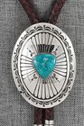 Turquoise   Sterling Silver Bolo Tie - Charlie John
