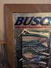 Anheuser-busch Beer Mirror Glass Sign 2001 Fish Advertisement Bar Mancave 