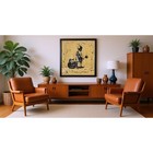 Vintage African Tribal Textile Wall Art Framed Neutral 20x18 Artisan Signed