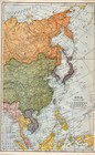 Eastern Asia Antique Map China Japan Korea Philippines 1920s Atlas Map