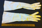 Vtg White Leather Elbow Length Gloves Size Small Wedding Washable Butter Soft
