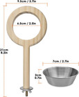 Bird Perch Bird Feeding Cup Parrot Wood Perch Stand Toy Bird Cage Accessory For 