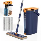 Flat Mop And Bucket Set With Wringer Flat Mop And Bucket System 3-tank Flat