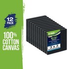 3  X 3  Black Mini Professional Primed Artist Craft Stretched Canvas Pack Of 12