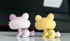 Little Pet 2 Lot Fluffy Crouching Cat  1628  1096 Collectable Toy Girl Cute Gift