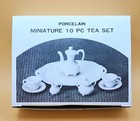 Vintage Nib Porcelain Tea Set White Dollhouse Miniature Perfect Unused