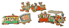 Vintage 1950 s Walt Disney Characters Train Wall Hanging Pressed Cardboard