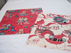 Lot 5 Different Vintage Christmas Gift Wrap Paper Santa Poinsetia Toys   Wreath