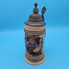 Vintage German Beer Stein  385 Hand-painted F defregger 1 L Marzi   Remy C 1960s