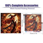 Halloween Witch Pumpkin Diamond Art Kit 5d Diy Painting Craft