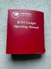 1995 Northwest Airlines B-747 Cockpit Operating Manual Binder With Nav Plotter