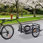 Cargo Bike Trailer With Hitch 88lb Capacity 16in Wheels Black