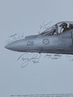 15-pilot Signed Vma-211 Harrier Print -  wake Island Avengers  - 2000 Yuma