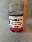 Vintage Gal Paint Can Paper Label Delmarva Alkyd Enamel Patio Red Lewes Delaware
