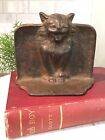 Antique 1925 Dal Cast Iron Gothic Medieval Cat Art  1  Bookend Sculpture Dal