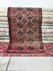 3x6 Red Turkish Distressed Area Wool Rug  Vintage Natural Floral Rug  Office Rug