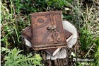 Handmade Large 8  Embossed Leather Bound Journal With Lock Genuine Brown Antique