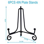 6pcs Premium Black Iron Plate Stands For Display 4 Inch Decorative Solid Meta   