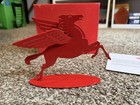 Mobil Oil Red Pegasus Metal Statue Exxonmobil Employee Award W  Box Letter