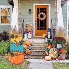 Phitric Fall Decorations For Home Outdoor  3 Stacked Pumpkins Decorative Gar   