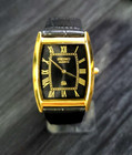 Vintage Tank Men s Classic Tank Barrel Gold Black Watch New Mvt   Batt   