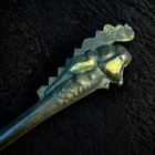 Korean Binyeo Dragon -form Hairpin Joseon Style Gilt Bronze 13  Weight 1 5 Oz