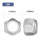 10 Pcs 3 816 Lock Nuts Nylon Insert 304 Stainless Steel 188 Ss Hex Nylock