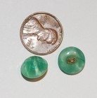 Vintage 12 Round Faceted Light Jade Green Glass Moonstone  Buttons 10mm