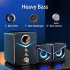 Usb Powered Computer Speakers W  Subwoofer Stereo Bass 3 5mm Jack Led For Laptop