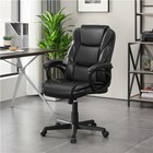 High Back Leather Office Chair Executive Desk Chair Computer Swivel Chair  Black