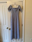 Eliza J Blue Off-the-shoulder Short Sleeve Slit Dress  Size 4 Petite