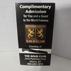 Vintage The Gold Club Complimentary Admission Legendary Strip Club Rare Group