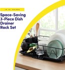Space-saving 3-piece Dish Drainer Rack Set With Cutlery Holder