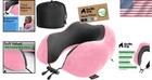 Travel Neck Pillow Memory Foam Support Cushion Soft Velvet Cooling Mesh Pink