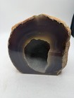 Cut And Polished Dyed Grey Agate Geode Crystal Home Decor Large Heavy