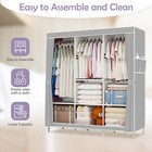 New Design Portable Closet Wardrobe Clothes Rack Storage Organizer Shelf Fabric