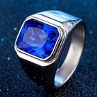 Blue Sapphire Octagon Cut Gemstone With 925 Sterling Silver Ring For Men s  a55