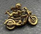 Camco Brass Tone Guardian Angel Motorcycle Biker Lapel Pin