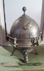 Silverplate Victorian Lift-lid Butter Dish  With All Original Pieces