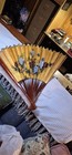 Vintage Large 24  Hand Painted Chinese Folding Fan - Fujian Provincial Arts   Cr