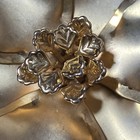 True Vintage Large Brushed Shiny Gold Layered Flower Brooch 2 75    Estate Fresh
