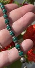 Vtg Sterling Silver Bracelet 925 Taxco Mexico Green Stone Ball Beads