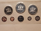 1972 Coins Of Trinidad And Tobago 8 Coin Proof Set 1 Cent To Silver  5 And  10