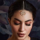 Women Rhinestone Forehead Hair Floral Pearl Head Chain Jewelry Headwear 16021