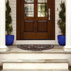 Entryway Door Floor Mat Half Round Outdoor Brown Rubber Backing Water Resistant