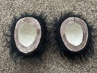 Ceramic Eskimo Face Mask Vintage Inuit Fur Trim Native American Arts 9    2 Piece