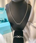 Tiffany   Co  925 Sterling Silver Necklace   Bracelet Infinity Collection 2 Pcs 