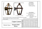 21-inch Propane New Orleans Style Premium Copper Lantern Wall Bracket  420