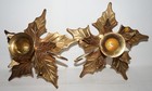 Christmas Candle Holders 7  Diameter Holly Or Poinsettia Leaves Lot Of 2