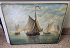 Vintage Continental Oil On Canvas   F  Bohn - Maritime Scene  Fisherman